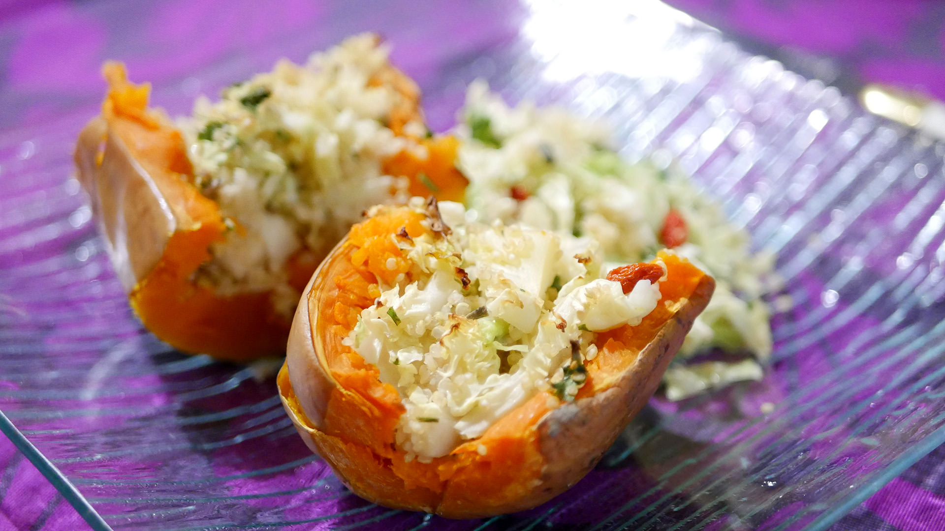 Courge butternut fourrée quinoa légumes